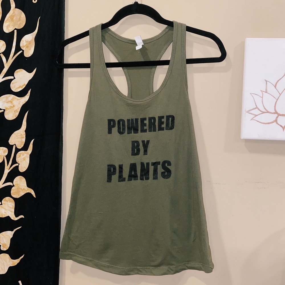 green tank top
